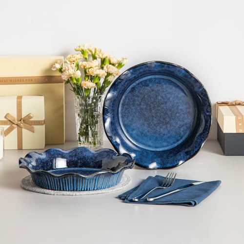 Stern Ceramic Pie Pan (Blue / 2 Pieces)