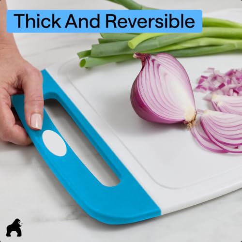 BPA Free Reversible Cutting Board (Gray/Black/Aqua / Large (Pack of 3))