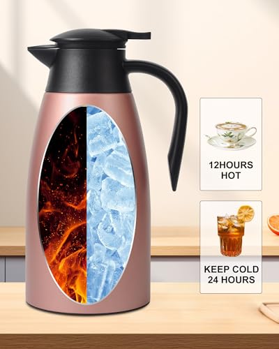 70 oz Thermal Coffee Carafe for keeping hot (Pink / 70 Ounces)