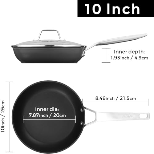 10 In Nonstick Frying pan with Lid (10-inch with lid)