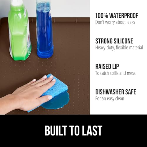 Waterproof Silicone Under Sink Mat (Coffee / 19"w X 22"l)
