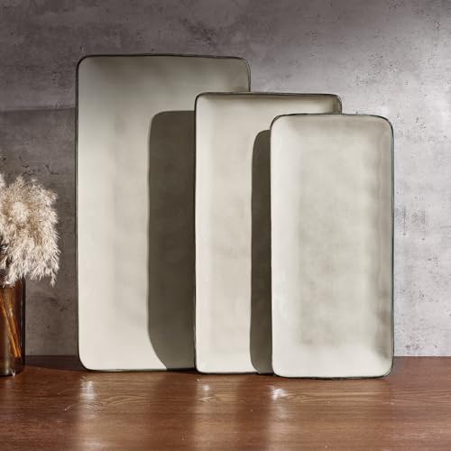 Serving Platters Set of 3 Sizes (Light Khaki)