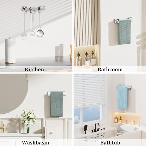 Towel Bar Towel Rack for Bathroom Wall Mount 12 Inch (Single 12 Inch / Polished Chrome)