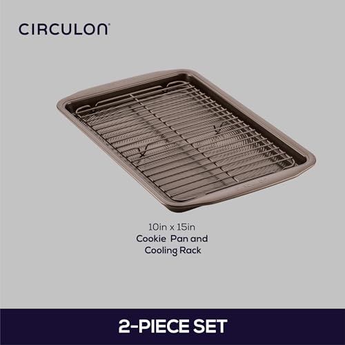 Nonstick Bakeware Set with Nonstick Cookie Sheet (Set (Sheet & Cooling Rack) / Chocolate)