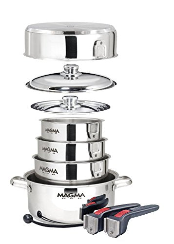 A10-360L-IND 10 Piece Stainless Steel Nesting Cookware Set (Stainless Steel / 10 Piece)