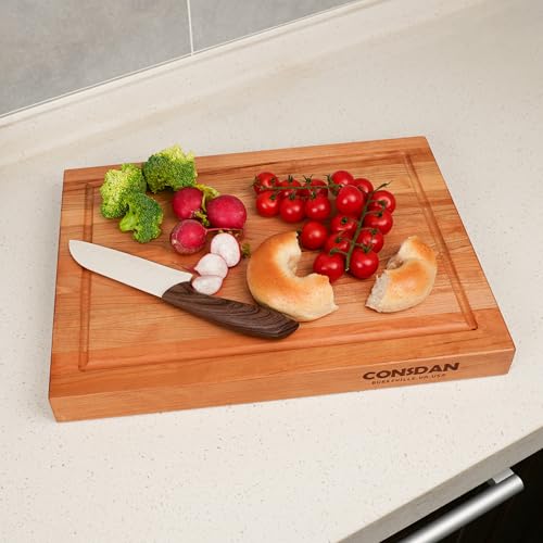 Solid Cherry Wood Cutting Board for Kitchen (Solid Cherry(1-1/2" Thick))