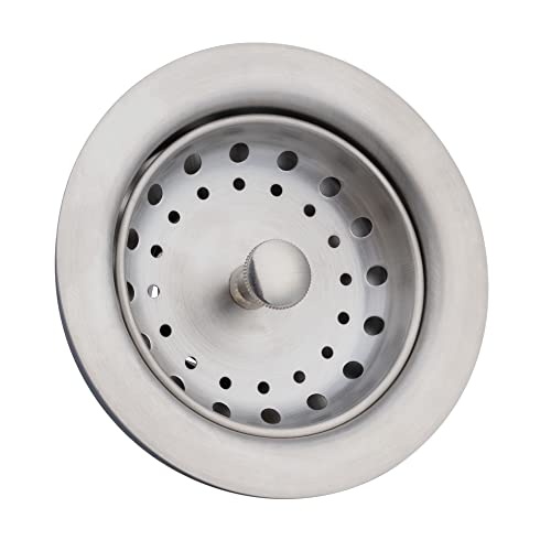 2 Pack Kitchen Sink Basket Strainer and Stopper (Stainless)