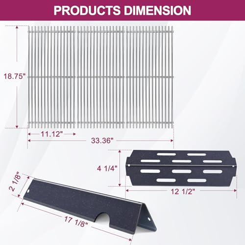Grill Grate and Flavorizer Bars Heat Deflector Grill Parts for Weber Genesis 2 GS4 Grates 66089 66097