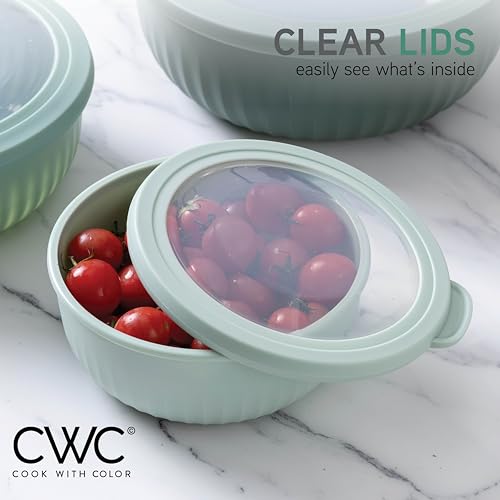 Prep Bowls with Lids (Sage / 8 Piece Set - Wide Bowls)