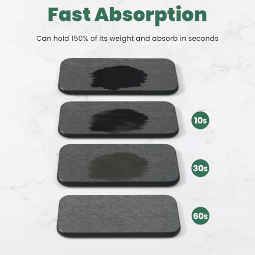 3PCS Water Absorbing Diatomaceous Earth Tray for Sink (Dark Gray-no Pattern)