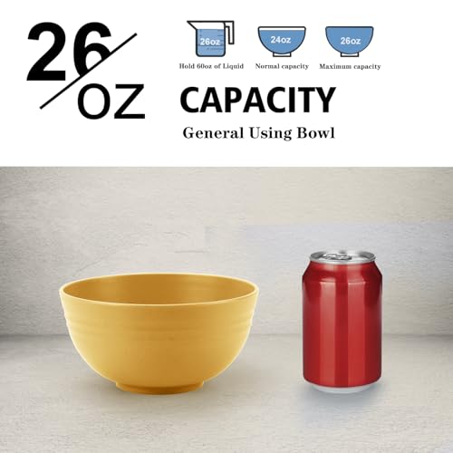 Wheat Straw Bowl Set of 8 (26 oz / Yellow)