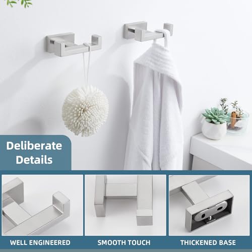 Bathroom Double Hook Brushed Nickel (2 Pack / Brushed Nickel)