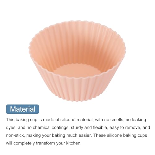 18Pcs Silicone Cupcake Liners (Orange Pink / 2.8")