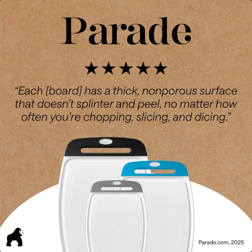 BPA Free Reversible Cutting Board (Gray/Black/Aqua / Large (Pack of 3))