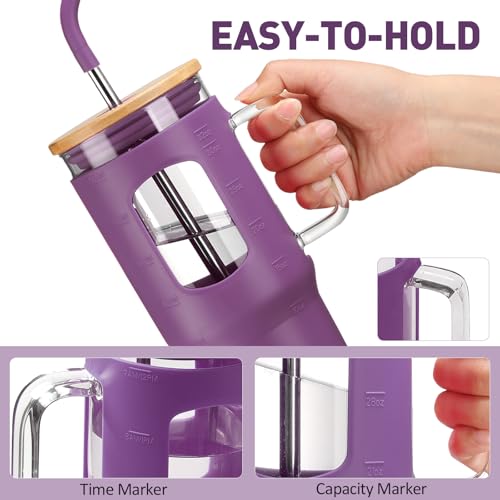 Glass Tumbler with Straw & Lid (Dark Purple / 32 Ounces)