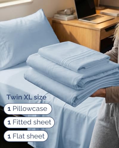 Twin XL 3 Piece Sheet Set (24 - Sky Blue / Twin XL)
