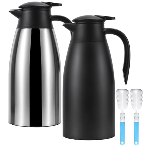 Thermal Coffee Carafe (silver+black / 70 Ounces)