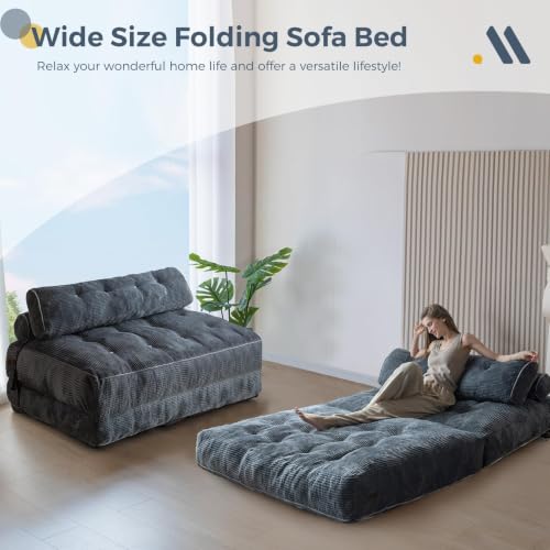 Folding Sofa Bed (Dark Grey / Full)
