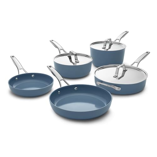 Premier Ceramic Nonstick 8 Piece Cookware Set (8-Piece Set / Macaron)