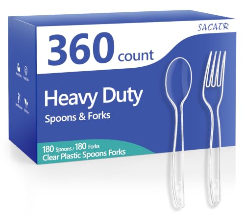 360 Count Clear Plastic Silverware Heavy Duty (Clear)