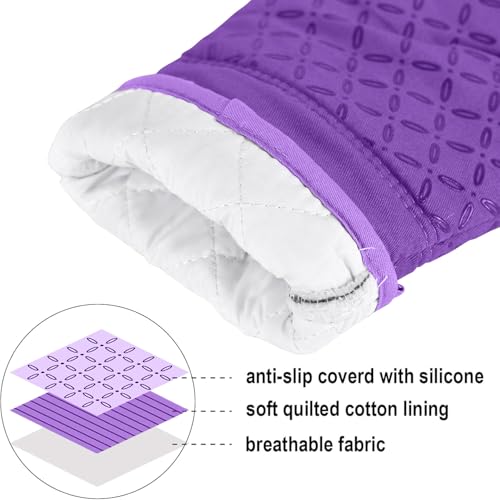 Oven Mitts and Pot Holders 6pcs Set (Purple)