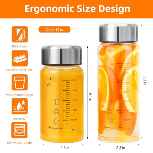 Glass Juice Bottles 4 Pack 12 oz (4-Pack / 12 oz/400 ml)