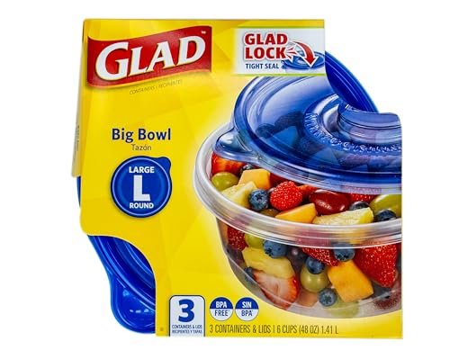 GladWare Big Bowl Food Storage Containers (Round / 48 oz - 3 Count)