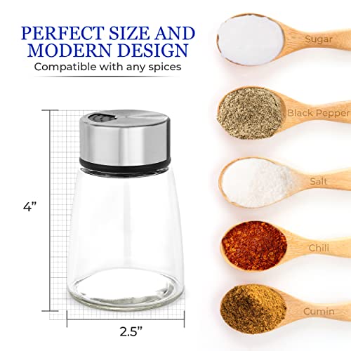 Salt and Pepper Shakers Set with Adjustable Pour Holes