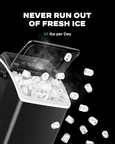 Countertop Ice Maker (Rock Black / 26lbs)