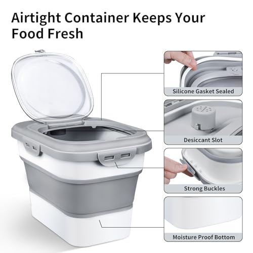 Rice Storage Container (6-20 Lbs Gray)
