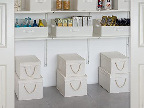Storage Bins with Lids (Slub White / Large)