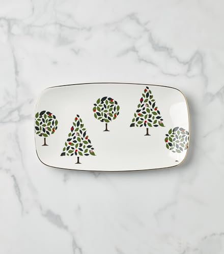 Evergreen Porcelain Christmas Serving Tray (Hors D'Oeuvres Tray)
