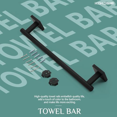 Bathroom Towel Bars 16 Inch Towel Rail Matte Black 40CM Hand Towel Holder for Bath Kitchen Wall Stainless Steel B4005BK (Matte Black / 16-Inch)