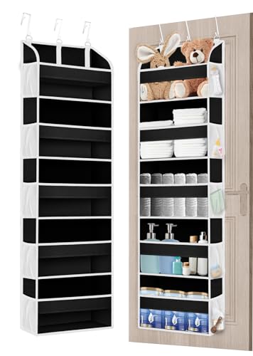 2 Pack Over the Door Storage Organizer (2 Pack / Black)