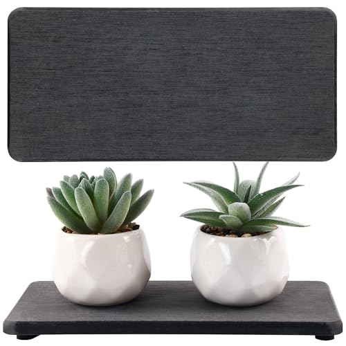 2Pcs Stone Soap Trays Water Absorbing Diatomite Coaster (Dark Gray / 8.3" x 3.9")