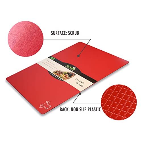 Cutting Board Mats Flexible Plastic Colored Mats with Food Icons (Rainbow - 7 Pieces)