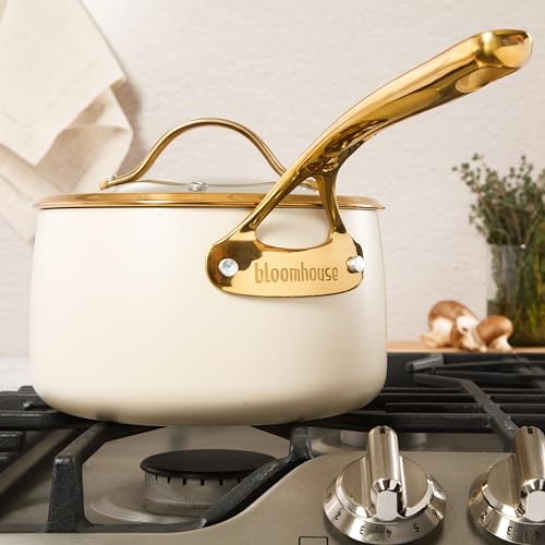 Two Time Oprah's Favorite Things Winner (Almond Cream w/ Gold Handle / Sauce Pan w/ Lid (3-Quart))