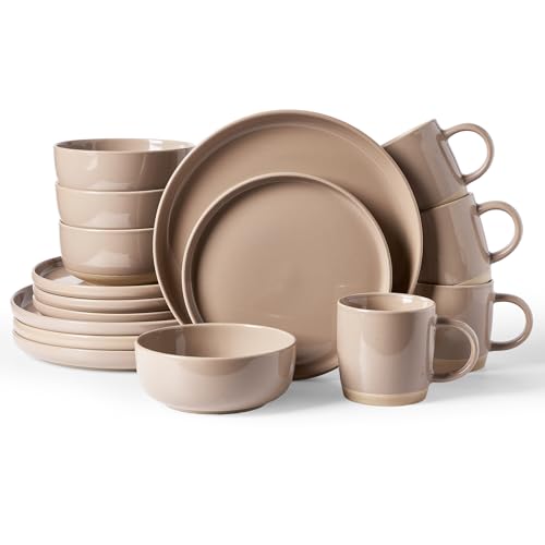 Milkyway 16 Piece Dinnerware Set with Mugs (Cinnamon Brown / Service for 4 (Include Mugs))
