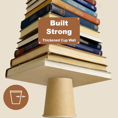 8 oz 100 Pack Disposable Coffee Cups (Kraft-100packs / 8 oz)