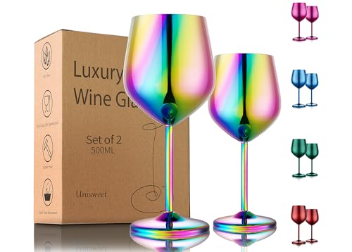 Unbreakable Stainless Steel Wine Glasses Set of 2 (2 Count)