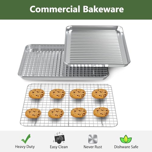 Quarter Baking Sheet Pan Cooling Rack Set