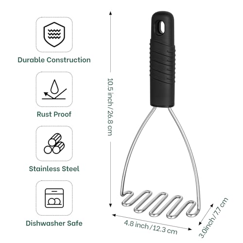 Ergonomic Soft Grip Stainless Steel Potato Masher