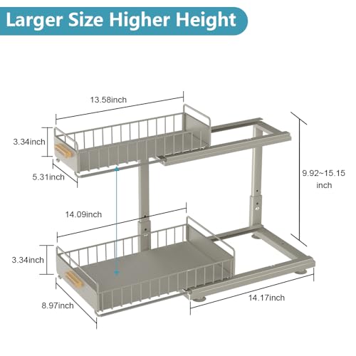 Under Sink Organizer (Double Layer / Grey-1 Pack)