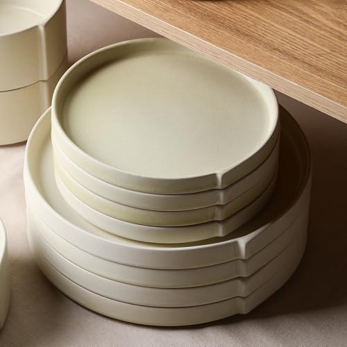 Bao 4 Piece Salad Plate Set Stoneware (Beige / 4-Piece - Salad Plate)