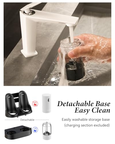 Electric Salt and Pepper Grinder Set with Charging Base & LED Light (2 Count)