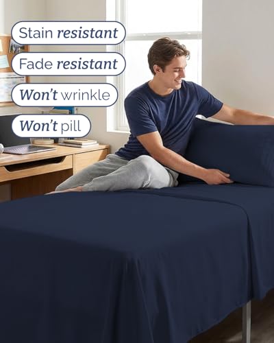 Twin XL 3 Piece Sheet Set (18 - Navy Blue / Twin XL)