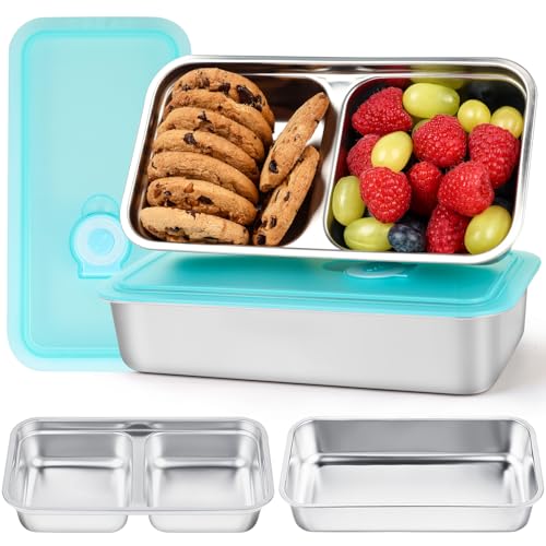 2 Pack Stainless Steel Food Containers with Lids (2 Count)