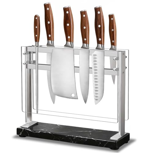 Magnetic Knife Block Stand with Marble Base