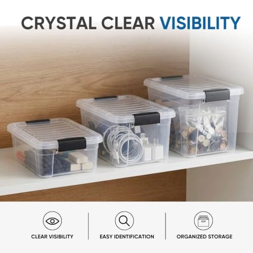 3.4 Quart Clear Plastic Storage Boxes with Lids (3.4 Quart)