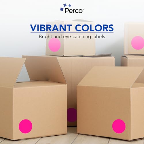 Neon Pink Perforated Round Circle Dot Sticker 4 (Neon Pink / 4 Inch)